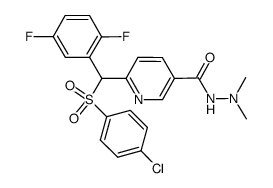 N',N'-dimethyl-6-[(4-chlorophenylsulfonyl)(2,5-difluorophenyl)methyl]nicotinic acid hydrazide结构式