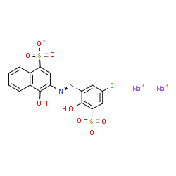 3-[(5-Chloro-2-hydroxy-3-sulfophenyl)azo]-4-hydroxy-1-naphthalenesulfonic acid disodium salt结构式