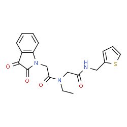 1H-Indole-1-acetamide,N-ethyl-2,3-dihydro-2,3-dioxo-N-[2-oxo-2-[(2-thienylmethyl)amino]ethyl]-(9CI) Structure