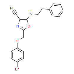 2-[(4-Bromophenoxy)methyl]-5-[(2-phenylethyl)amino]-1,3-oxazole-4-carbonitrile structure