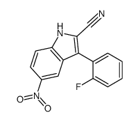 3-(2-fluorophenyl)-5-nitro-1H-indole-2-carbonitrile结构式