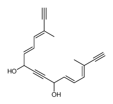 3,14-dimethylhexadeca-3,5,11,13-tetraen-1,8,15-triyne-7,10-diol结构式