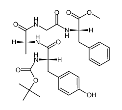 Methyl tert-butyloxycarbonyltyrosyl-(D)alanylglycylphenylalaninate Structure