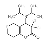 8,8-dichloro-7-(dipropan-2-ylamino)-10-oxa-4-thiabicyclo[4.4.0]dec-11-en-9-one结构式
