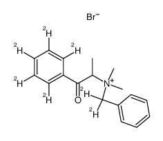 N-([α,α-(2)H2]benzyl)-N-(1-[(2)H5]benzoylethyl)-N,N-dimethylammonium bromide结构式