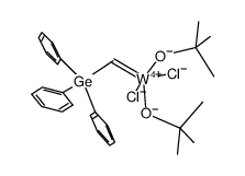 di-tert-butoxy((triphenylgermyl)methylene)tungsten(VI) chloride Structure