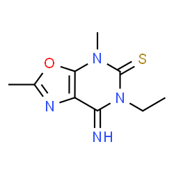 Oxazolo[5,4-d]pyrimidine-5(4H)-thione, 6-ethyl-6,7-dihydro-7-imino-2,4-dimethyl- (9CI)结构式