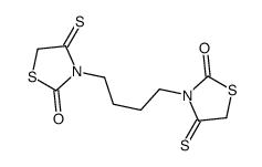 3-[4-(2-oxo-4-sulfanylidene-1,3-thiazolidin-3-yl)butyl]-4-sulfanylidene-1,3-thiazolidin-2-one结构式