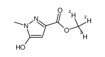 methyl-d35-hydroxy-1-methyl-1H-pyrazole-3-carboxylate结构式