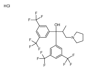 1,1-bis[3,5-bis(trifluoromethyl)phenyl]-2-methyl-3-pyrrolidin-1-ylpropan-1-ol,hydrochloride Structure