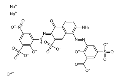 disodium hydrogen [3-[[2-amino-5-hydroxy-6-[(2-hydroxy-5-nitro-3-sulphophenyl)azo]-7-sulpho-1-naphthyl]azo]-5-sulphosalicylato(6-)]chromate(3-) picture