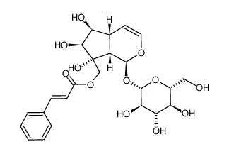 [(1S,4aR,7S)-1,4a,5,6,7,7a-Hexahydro-5α,6α,7α-trihydroxy-7-[[[(E)-1-oxo-3-phenyl-2-propenyl]oxy]methyl]cyclopenta[c]pyran-1-yl]β-D-glucopyranoside structure