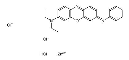 3-(diethylamino)-7-(phenylamino)phenoxazin-5-ium trichlorozincate structure