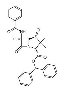 6-Benzamido-3,3-dimethyl-7-oxo-4-thia-1-azabicyclo[3.2.0]heptane-2-carboxylic Acid Benzhydryl Ester 4-Oxide Structure
