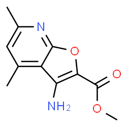 Furo[2,3-b]pyridine-2-carboxylic acid, 3-amino-4,6-dimethyl-, methyl ester (9CI) structure
