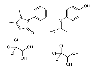 1,5-dimethyl-2-phenylpyrazol-3-one,N-(4-hydroxyphenyl)acetamide,2,2,2-trichloroethane-1,1-diol Structure