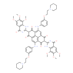 1,3,6,8(2H,7H)-Pyrenetetrone,2,7-bis(1,4-dihydro-6,7,8-trimethoxy-4-oxo-2-quinazolinyl)-4,9-bis[[3-[2-(1-piperidinyl)ethoxy]phenyl]amino]- (9CI)结构式