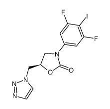 1-[5(R)-3-(3,5-difluoro-4-iodophenyl)-2-oxooxazolidin-5-ylmethyl]-1,2,3-triazole Structure