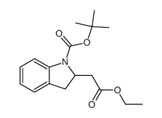 tert-butyl 2-(2-ethoxy-2-oxoethyl)-2,3-dihydroindole-1-carboxylate Structure