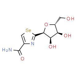 2-(α-D-Ribofuranosyl)-4-selenazolecarboxamide结构式