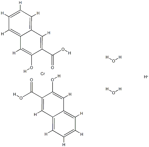 hydrogen diaquabis[3-hydroxynaphthalene-2-carboxylato(2-)-O2,O3]chromate(1-) structure