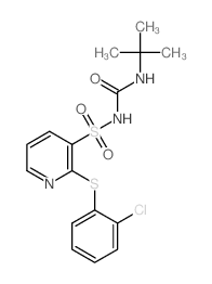 3-Pyridinesulfonamide,2-[(2-chlorophenyl)thio]-N-[[(1,1-dimethylethyl)amino]carbonyl]-结构式