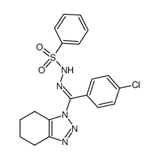 1-[(N-phenylsulfonyl)(p-chlorobenzo)hydrazonoyl]-4,5,6,7-tetrahydro-1,2,3-benzotriazole结构式