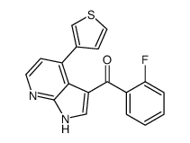 (2-fluorophenyl)-(4-thiophen-3-yl-1H-pyrrolo[2,3-b]pyridin-3-yl)methanone结构式