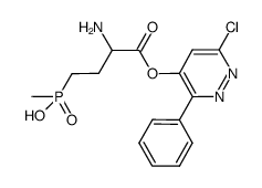 6-chloro-3-phenylpyridazin-4-yl 4-[hydroxyl(methyl)phosphinoyl]-DL-homoalaninate结构式