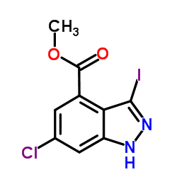 6-CHLORO-3-IODO-4-INDAZOLECARBOXYLIC ACID METHYL ESTER Structure