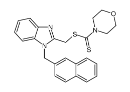 [1-(naphthalen-2-ylmethyl)benzimidazol-2-yl]methyl morpholine-4-carbodithioate Structure