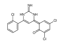 6-[2-amino-6-(2-chlorophenyl)-1H-pyrimidin-4-ylidene]-2,4-dichlorocyclohexa-2,4-dien-1-one结构式