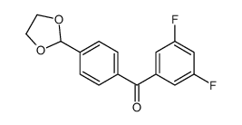 3,5-DIFLUORO-4'-(1,3-DIOXOLAN-2-YL)BENZOPHENONE Structure