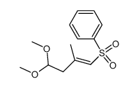 (E)-4,4-dimethoxy-2-methylbut-1-enyl phenyl sulphone结构式