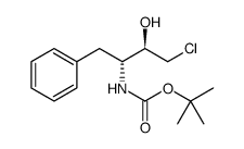 Carbamic acid, N-[(1R,2R)-3-chloro-2-hydroxy-1-(phenylmethyl)propyl]-, 1,1-dimethylethyl ester结构式