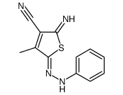 2-imino-4-methyl-5-(phenylhydrazinylidene)thiophene-3-carbonitrile结构式