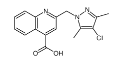 4-Quinolinecarboxylic acid, 2-[(4-chloro-3,5-dimethyl-1H-pyrazol-1-yl)methyl]结构式