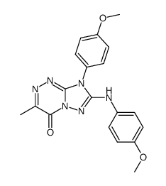 8-(4-methoxyphenyl)-7-(p-anisidino)-3-methyl<1,2,4>triazolo<5,1-c><1,2,4>triazin-4(8H)-one结构式