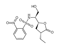 N-{(1S)-1-[(2S,4R)-4-ethyl-5-oxotetrahydrofuran-2-yl]-2-hydroxyethyl}-2-nitrobenzenesulfonamide结构式