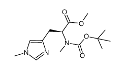N-α-(tert-butoxycarbonyl)-N-α,N-1(τ)-dimethyl-L-histidine methyl ester结构式