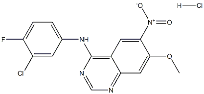 N-(3-chloro-4-fluorophenyl)-7-methoxy-6-nitroquinazolin-4-amine hydrochloride Structure