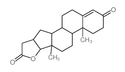 17β-Hydroxy-3-oxo-Δ4-androstenylessigsaeure-(16β)-lacton Structure