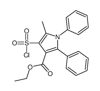 Ethyl 4-(chlorosulfonyl)-5-methyl-1,2-diphenyl-1H-pyrrole-3-carbo xylate Structure