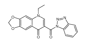 7-(1H-benzo[d][1,2,3]triazole-1-carbonyl)-5-ethyl-[1,3]dioxolo[4,5-g]quinolin-8(5H)-one结构式