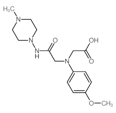 ((4-Methoxyphenyl){2-[(4-methylpiperazin-1-yl)-amino]-2-oxoethyl}amino)acetic acid Structure