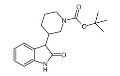 叔丁基3-(2-氧吲哚-3-基)哌啶-1-羧酸酯结构式