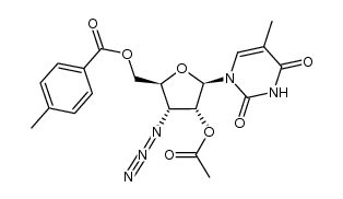 ((2S,3R,4R,5R)-4-acetoxy-3-azido-5-(5-methyl-2,4-dioxo-3,4-dihydropyrimidin-1(2H)-yl)tetrahydrofuran-2-yl)methyl 4-methylbenzoate结构式