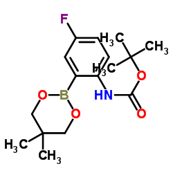 2-Methyl-2-propanyl [2-(5,5-dimethyl-1,3,2-dioxaborinan-2-yl)-4-fluorophenyl]carbamate结构式