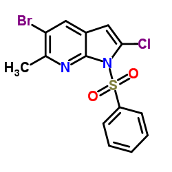 1-(Phenylsulphonyl)-5-bromo-2-chloro-6-Methyl-7-azaindole图片