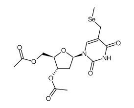 3',5'-bis-O-(acetyl)-5-methylselenylmethyl-2'-deoxyuridine结构式